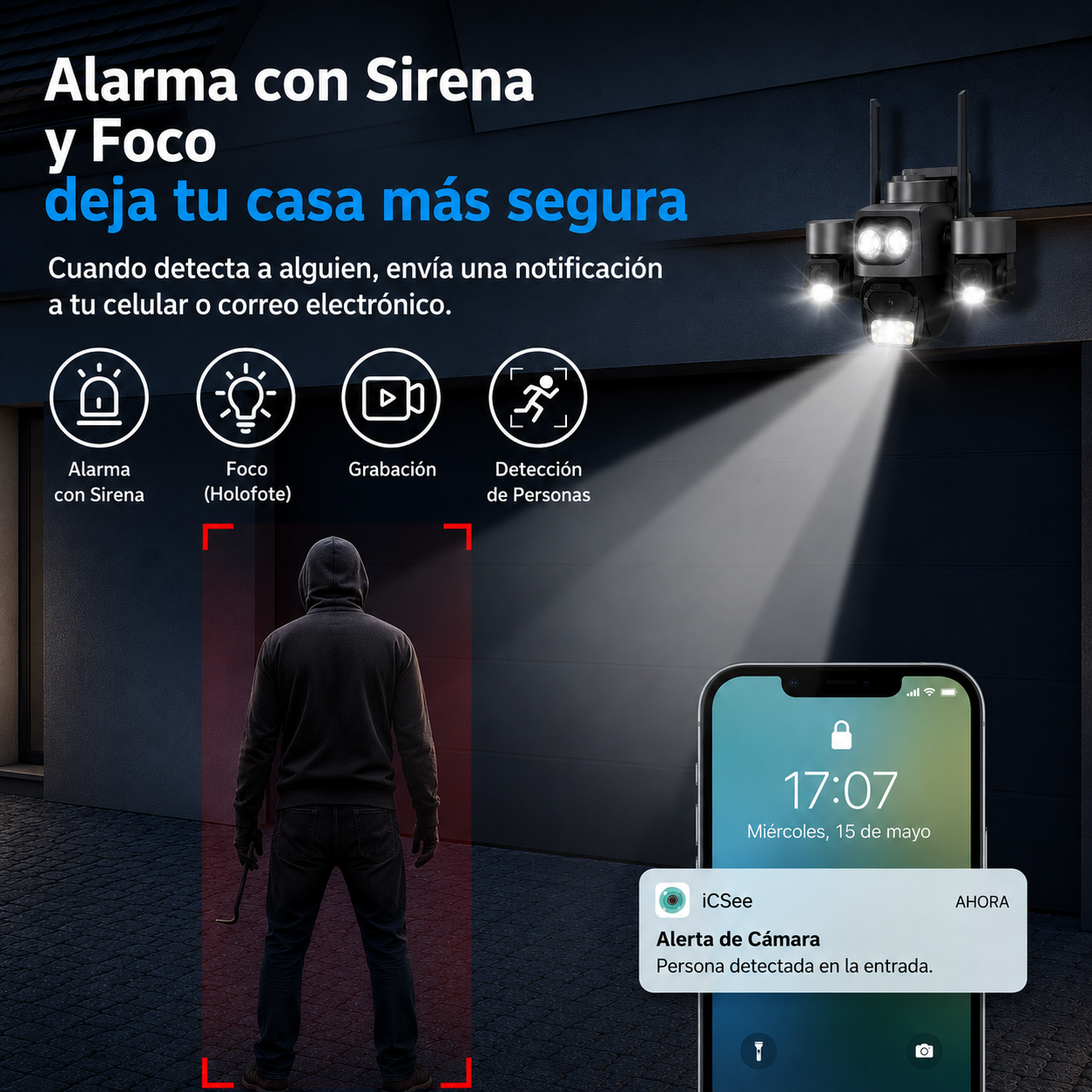 Alarma con Sirena y Foco